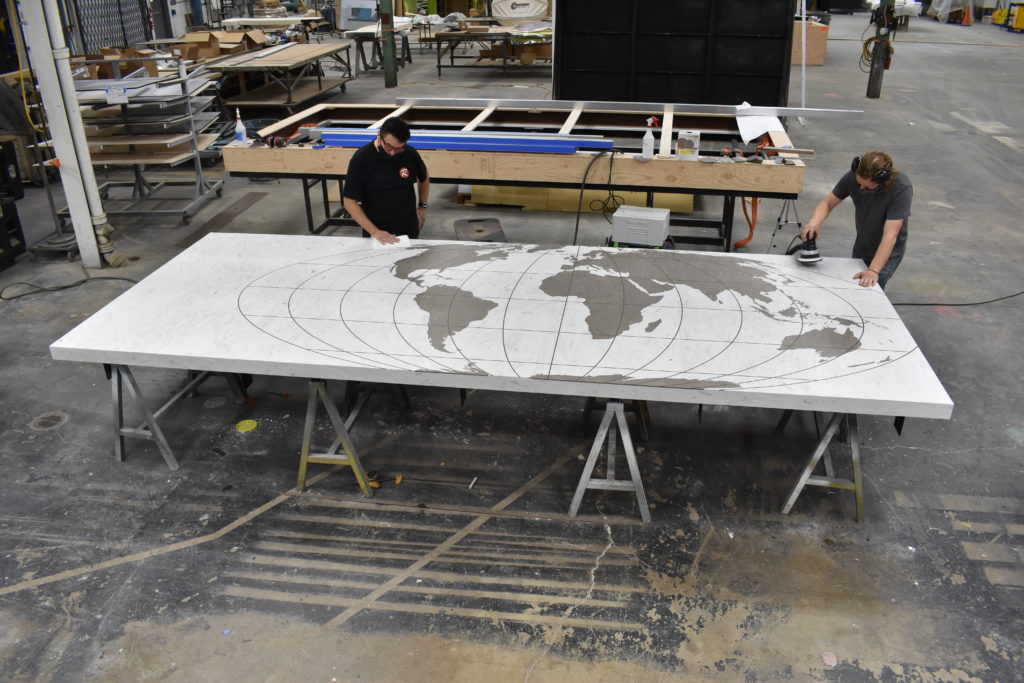 This photo illustrates the type of work that happens in a fabrication shop.